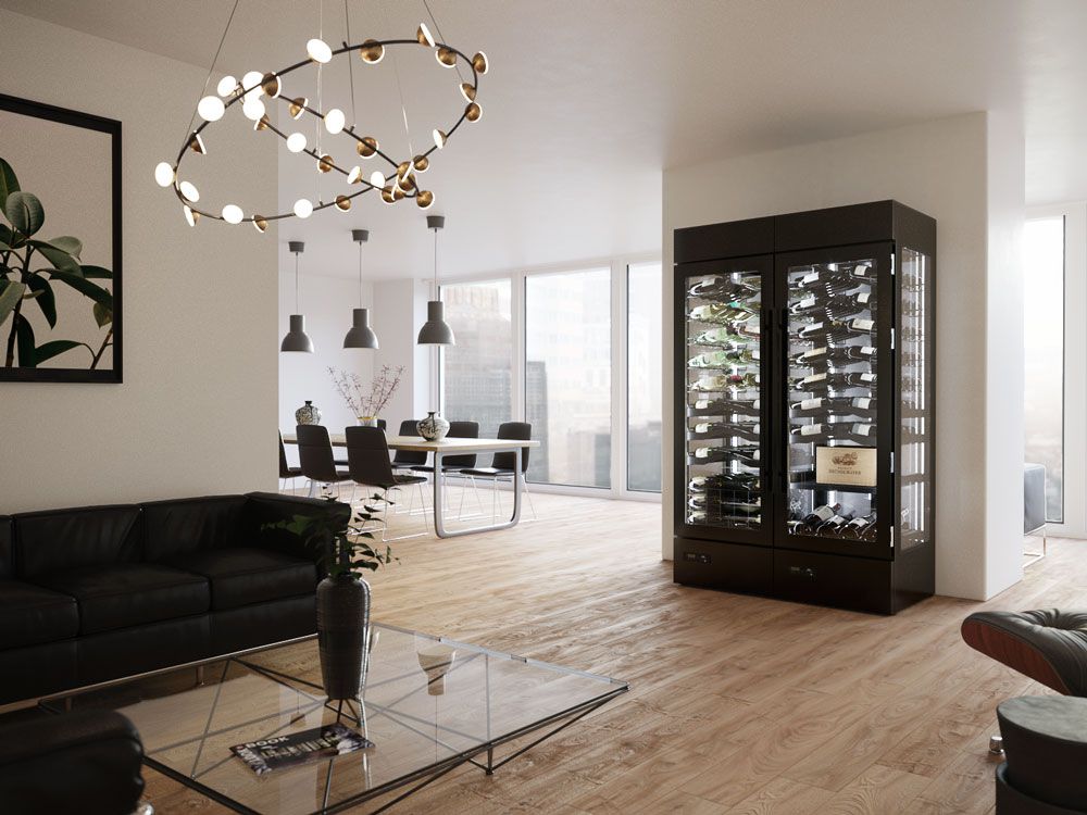 2 doors Xi Cool Premium wine cabinet cooled in a private flat