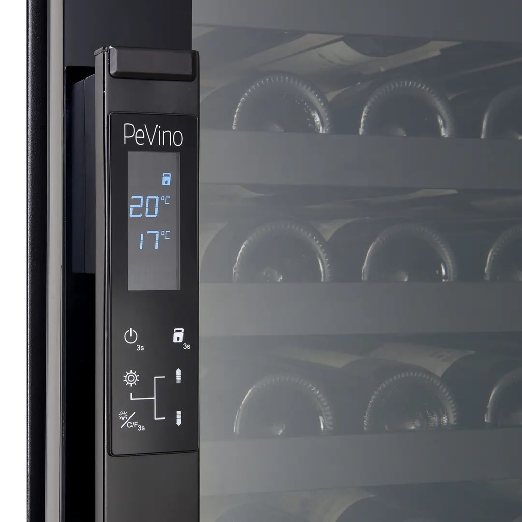 Pevino Giant 300 Flaschen - 1 Zone - Schwarze Glasfront