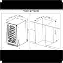 Pevino NG 83 Flaschen - 1 Zone - Schwarze Glasfront - Holzvorderkante