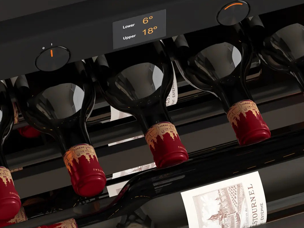 Pevino Imperial Push Open 95 Flaschen - 2 Zonen - Schwarz - integrierbar