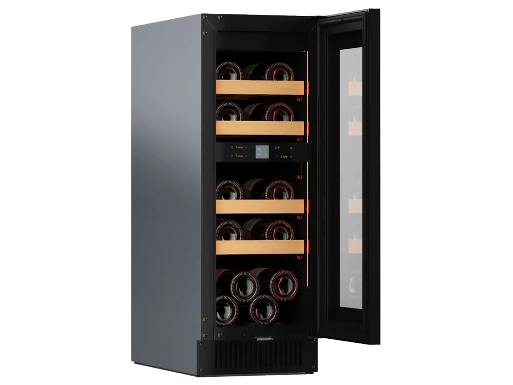 Pevino Noble 16 Flaschen - 2 Zonen - Schwarze Glasfront