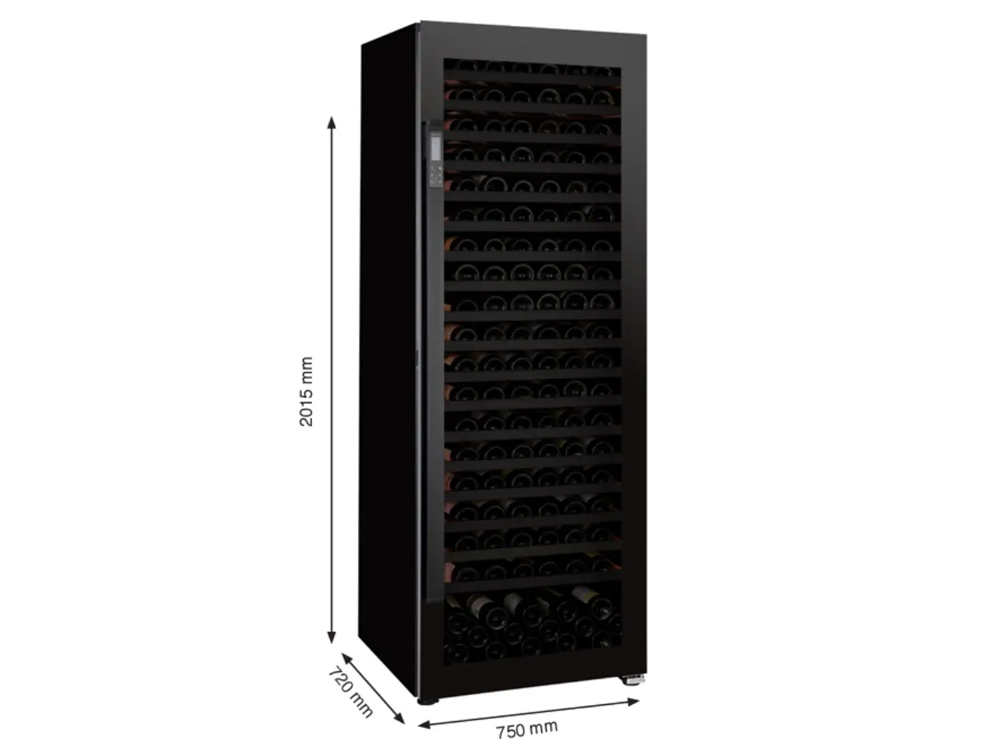Pevino Giant 267 Flaschen - 1 Zone - Schwarze Glasfront