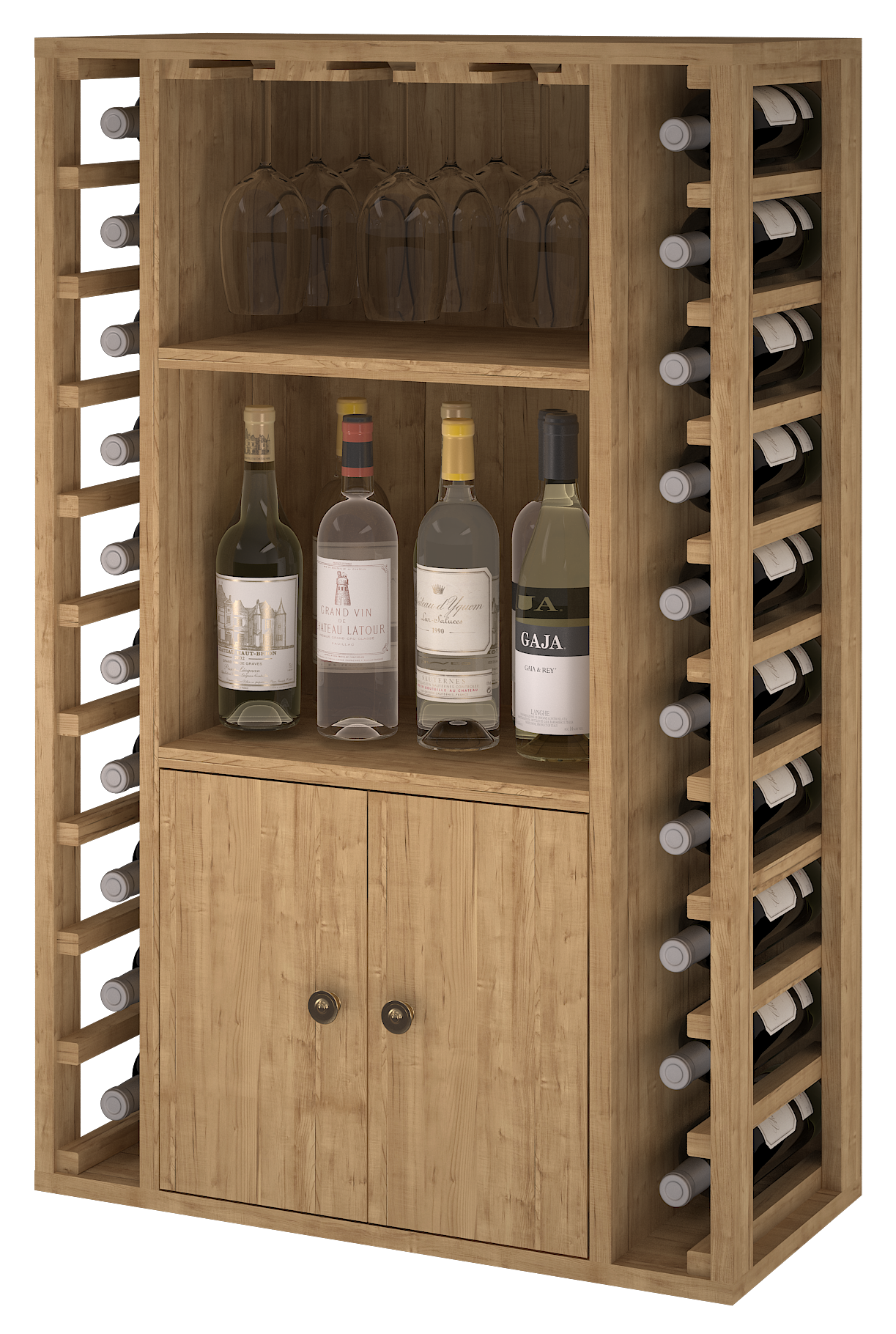 Winerex FARO - 20 Flaschen + Schrank und Fächer - Kiefernholz