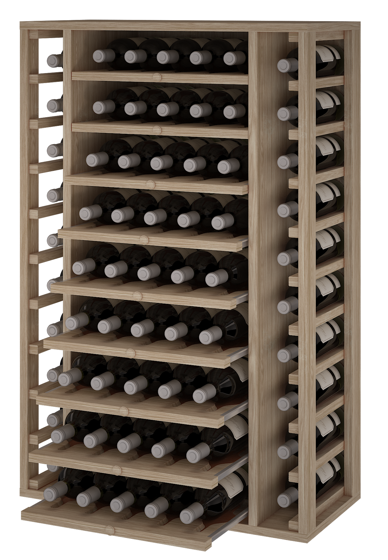 Winerex FAUSTA - 65 Flaschen + ausziehbare Fächer - Eichenholz