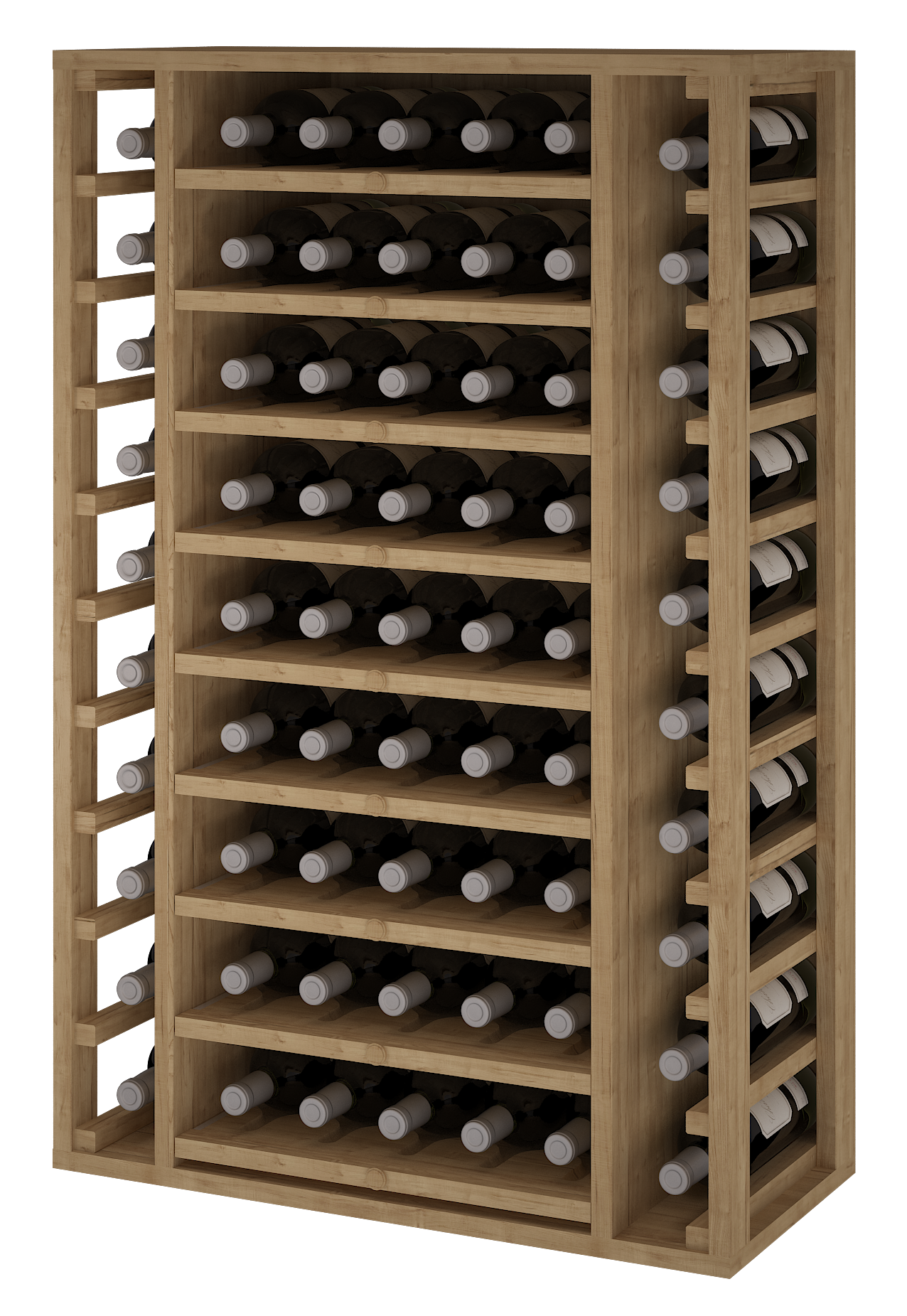 Winerex FAUSTA - 65 Flaschen + ausziehbare Fächer - Kiefernholz