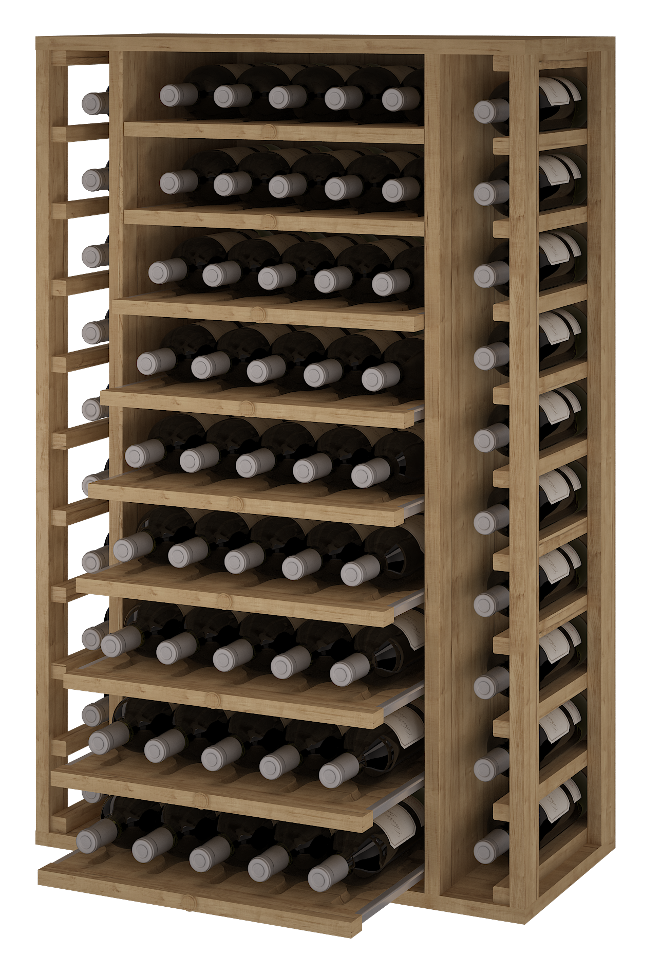 Winerex FAUSTA - 65 Flaschen + ausziehbare Fächer - Kiefernholz