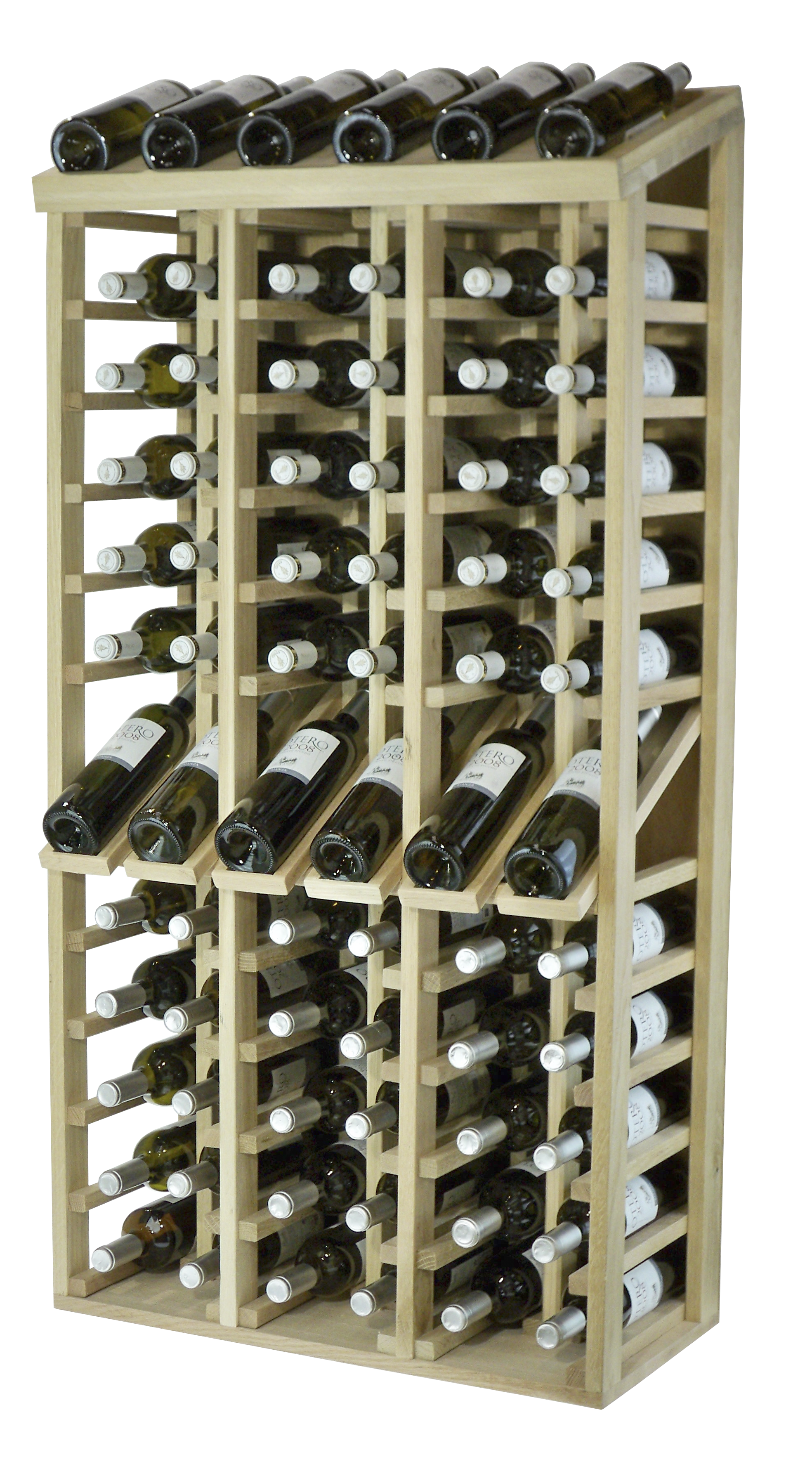 Winerex FEO - 72 Flaschen mit Ausstellungsfächern - Eichenholz