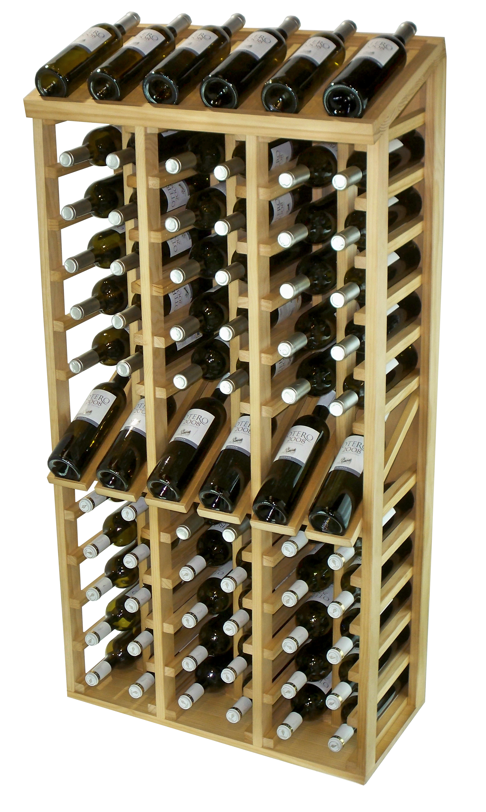 Winerex FEO - 72 Flaschen mit Ausstellungsfächern - Kiefernholz