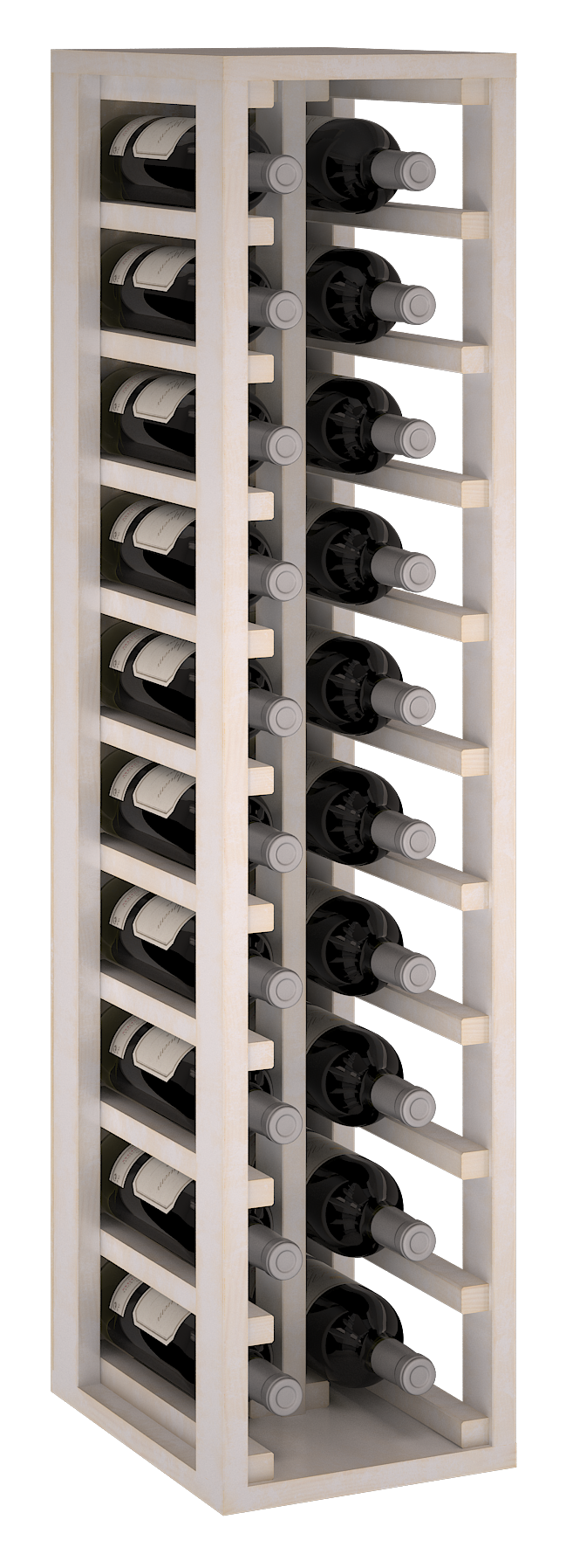 Winerex FRACO - 20 Flaschen (1/3 Modul) - Kiefernholz weiß gebeizte