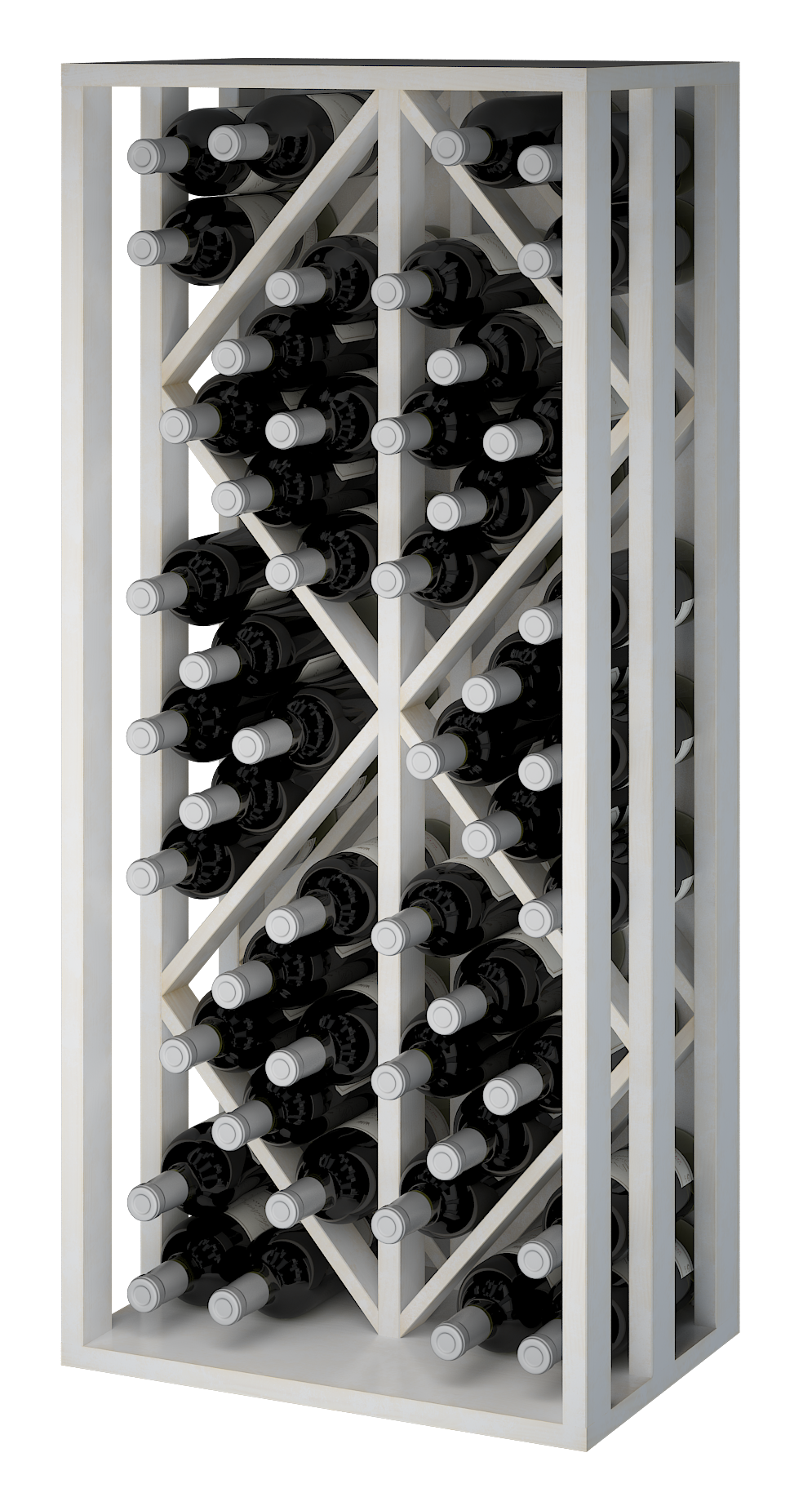 Winerex LANDO - 48 Flaschen - Kiefernholz weiß gebeizte