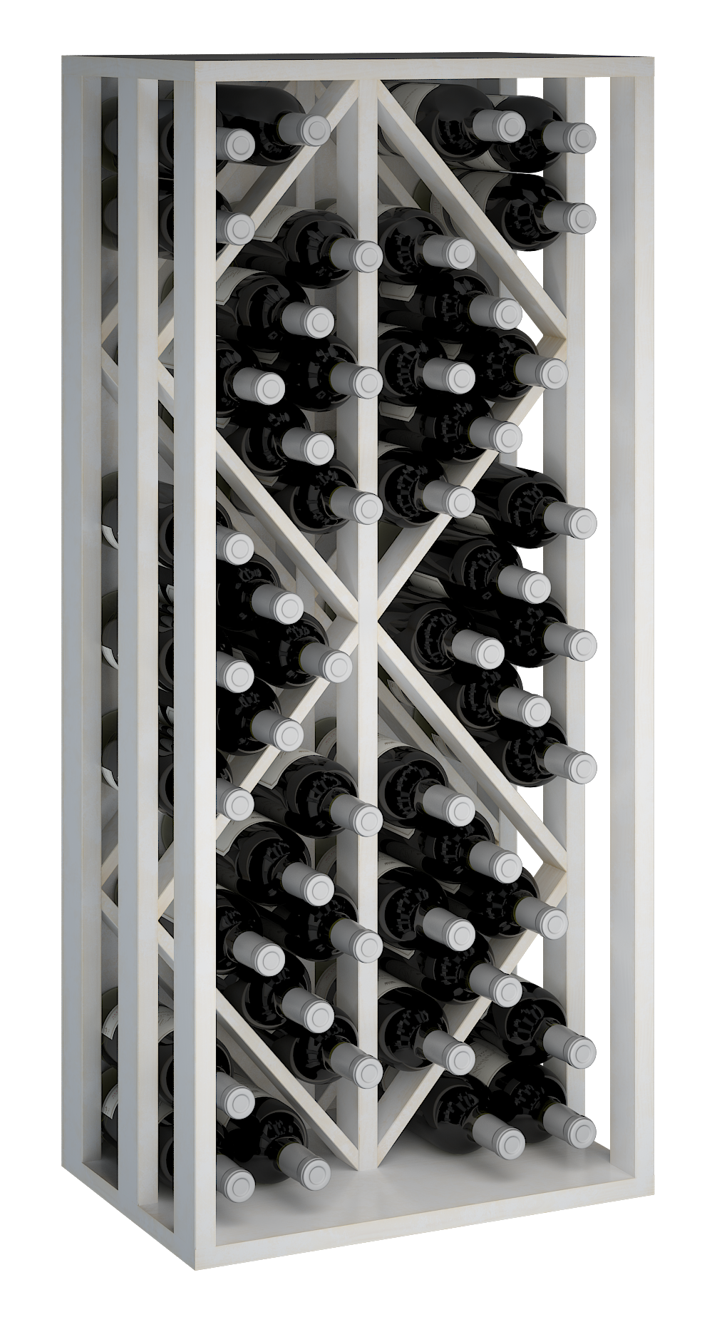 Winerex LANDO - 48 Flaschen - Kiefernholz weiß gebeizte
