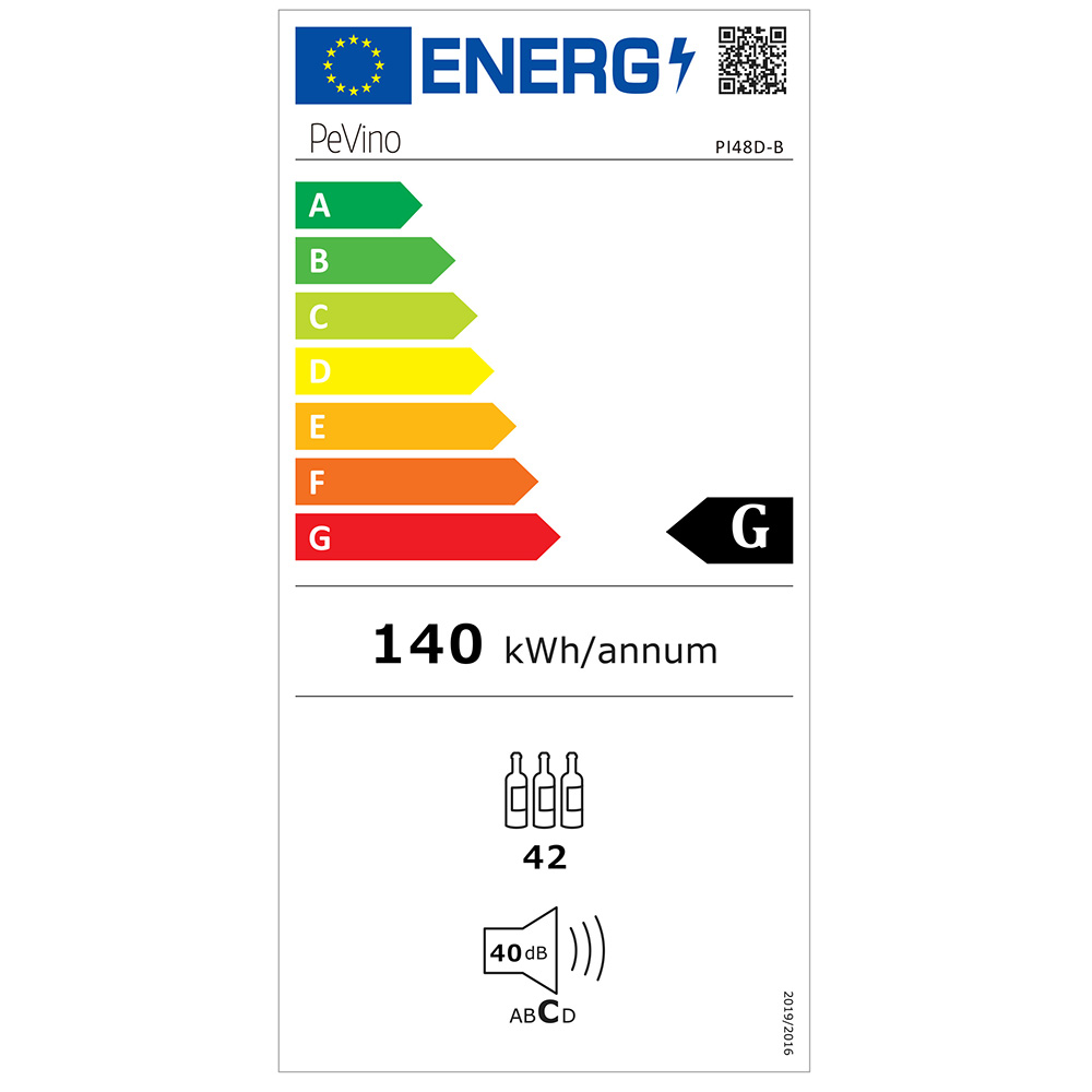 Pevino 48 Flaschen - 2 Zonen - Glasfront - Integrierbar
