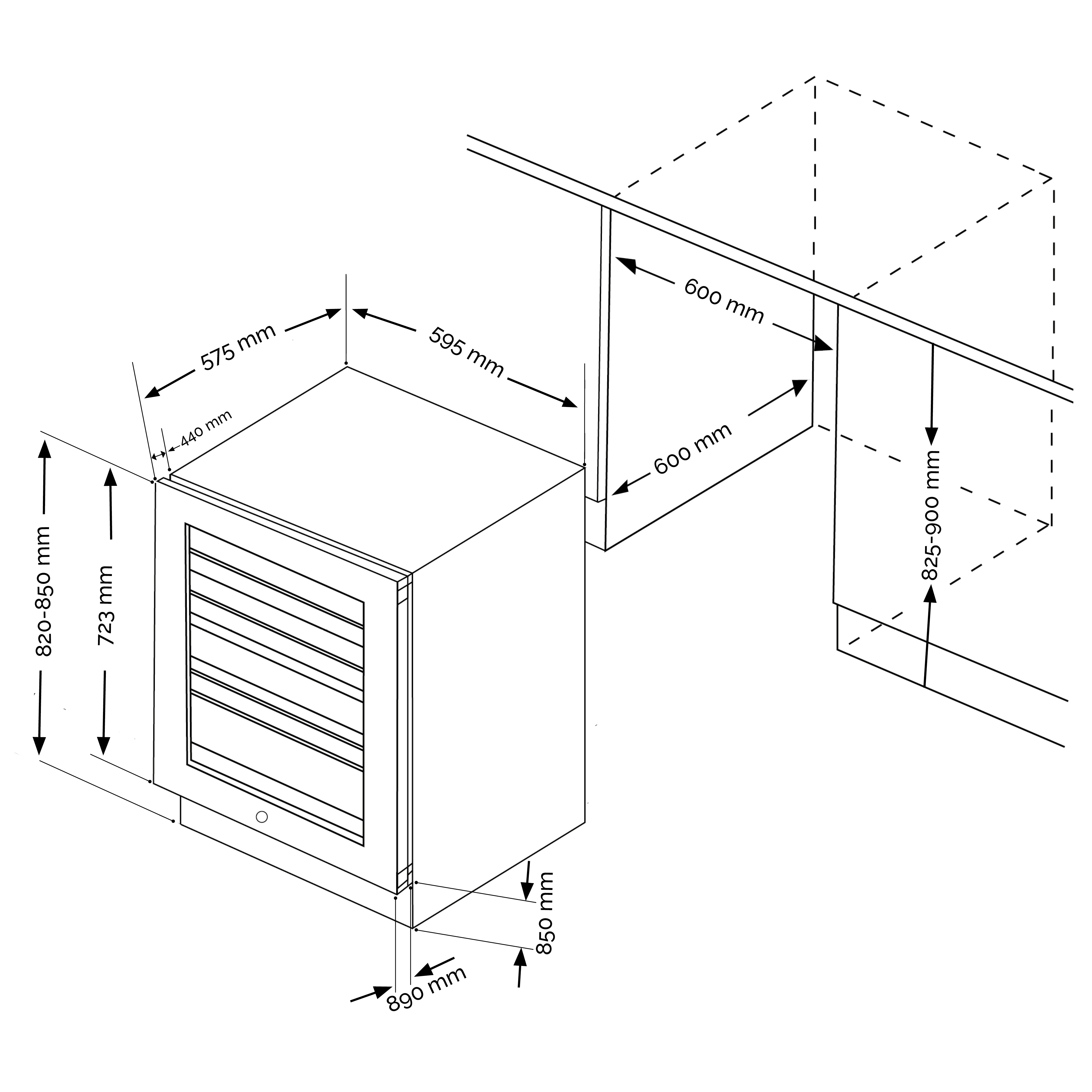 Pevino NG 46 Flaschen - 1 Zone - Edelstahl Front - Holzvordekante