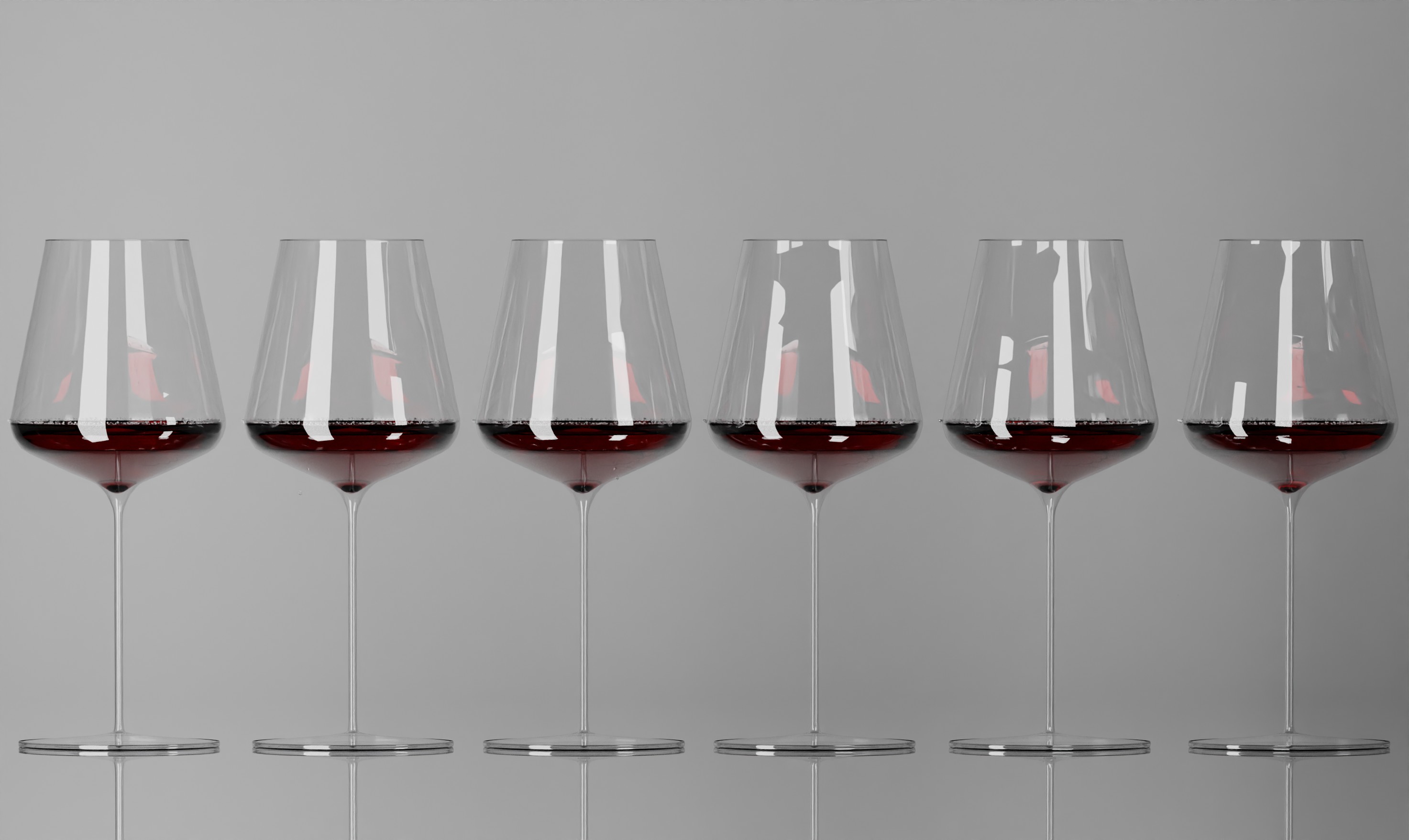 Tillman Glass - Cardinal Serie - handgeblasenes Bordeauxglas