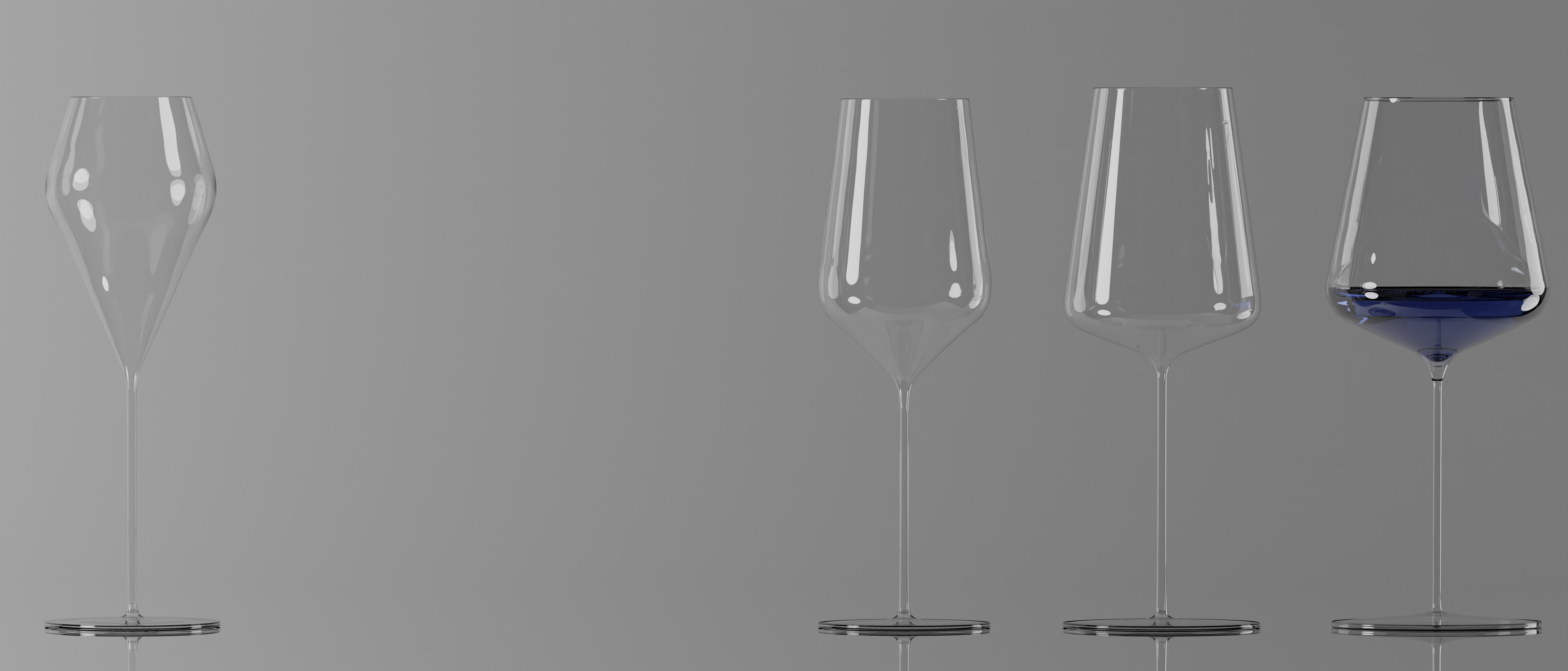Tillman Glass - Cardinal Serie - handgeblasenes Bordeauxglas