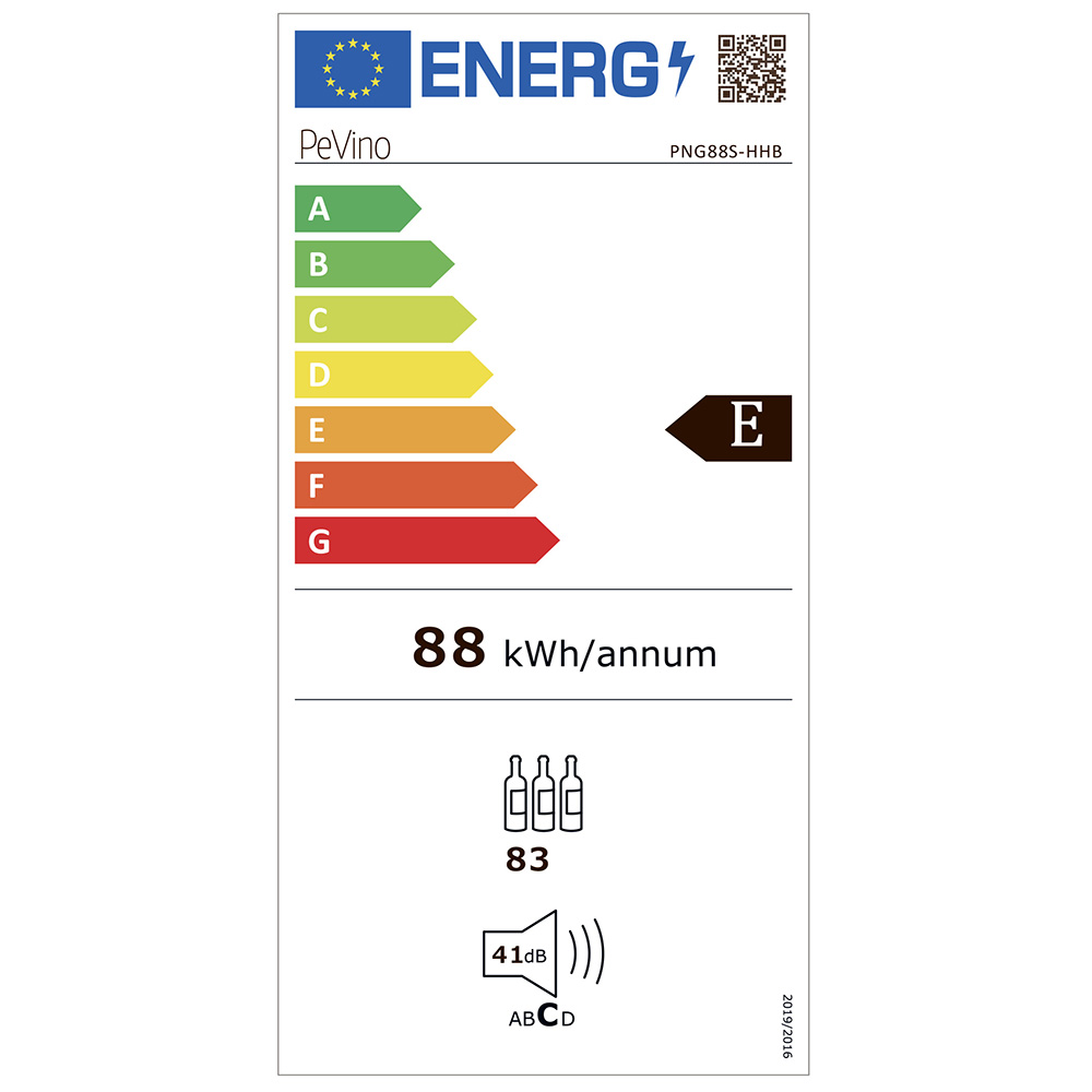 Pevino NG 95 Flaschen - 1 Zone - Schwarze Glasfront