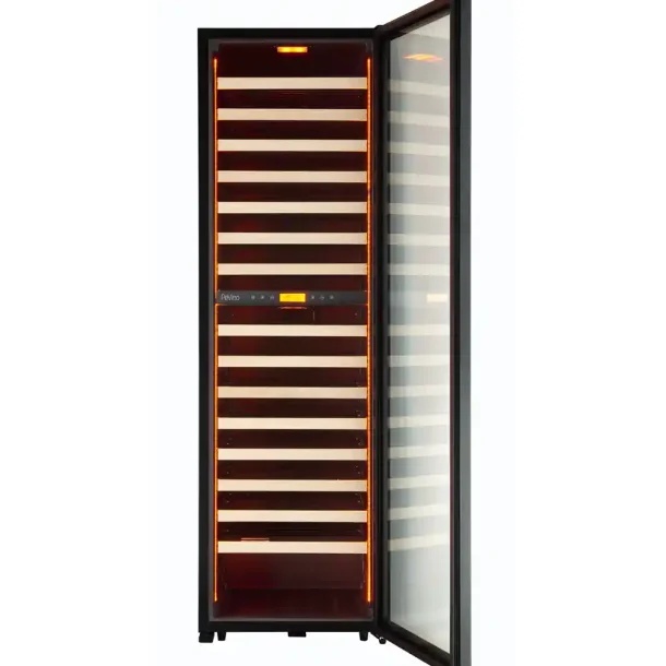 Pevino MS Noble 152 Flaschen - Metalregale mit Holzfront - 2 Zone - Schwarze