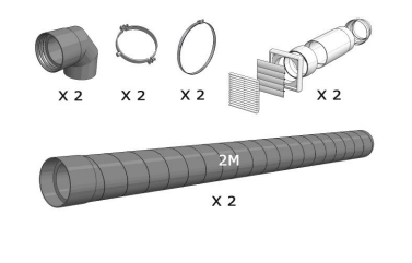 Complete duct kit for WineIN25 installation