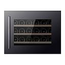 Pevino 24 bottles - single zone - black glass front - integrated - black aluminium trim