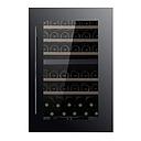 Pevino 42 bottles - dual zone - black glass front - integrated - black aluminium trim