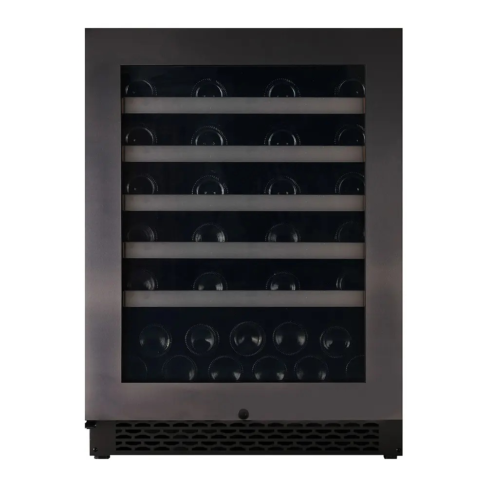 Pevino NG 46 bottles - 1 zone - black steel - stainless steel trim