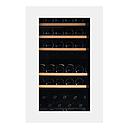 Pevino Push Open 42 bottles - dual zone - white glass front - integrated - wood trim
