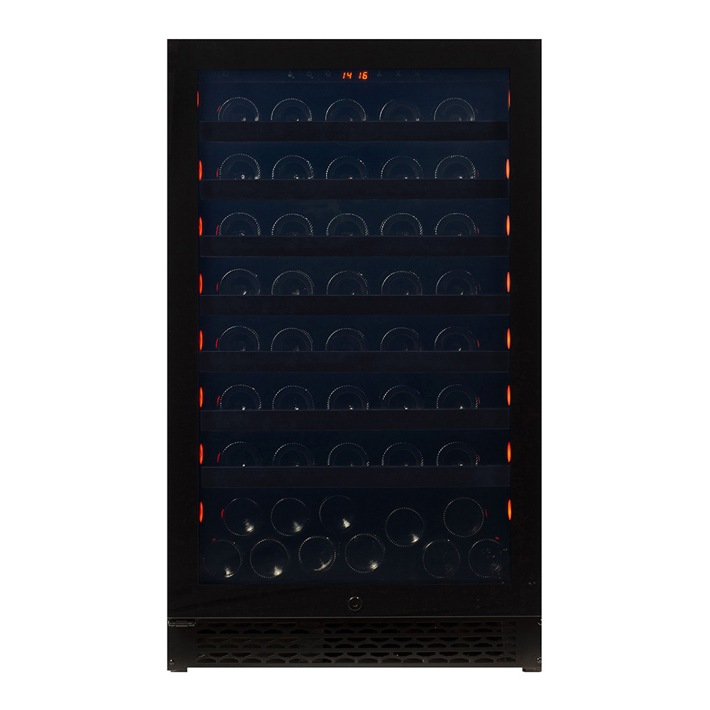 Pevino NG 83 bottles - 1 zone - black glass front - black aluminium trim