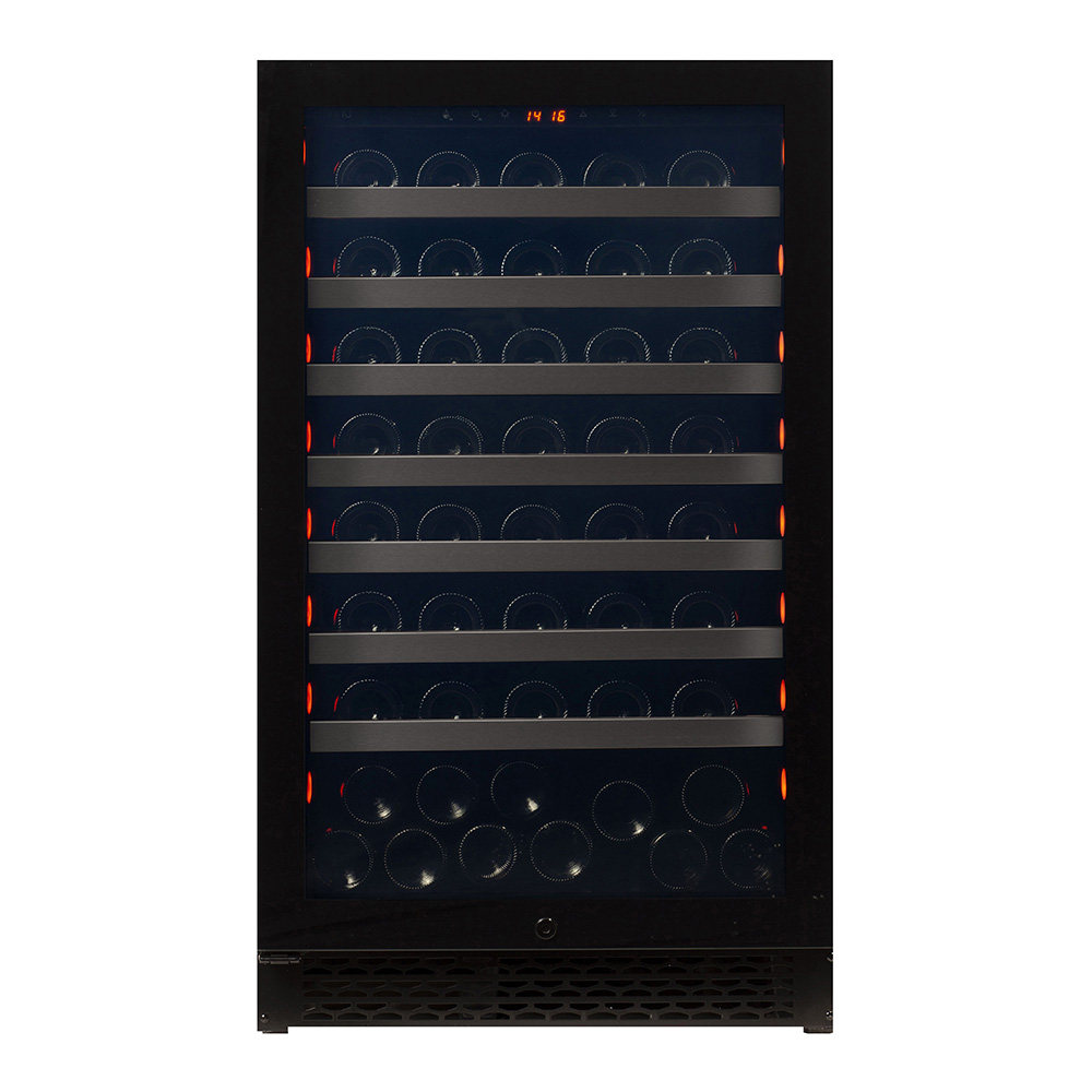 Pevino NG 83 bottles - 1 zone - black glass front - stainless steel trim