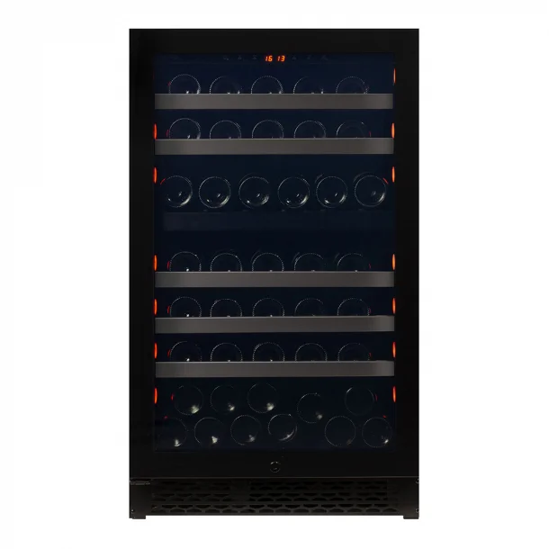 Pevino NG 74 bottles - 2 zones - black glass front - stainless steel trim