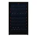 Pevino NG 74 bottles - 2 zones - black glass front - black aluminium trim