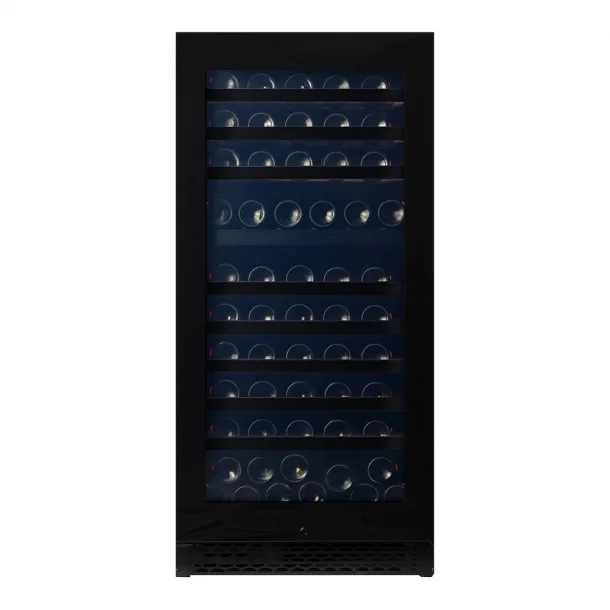 Pevino Majestic 104 bottles - 2 zones - black glass front - black aluminium trim