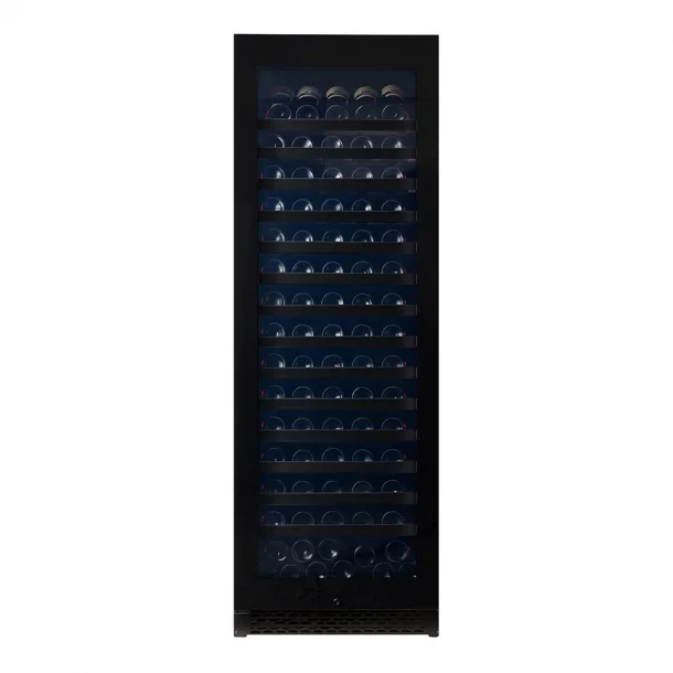 Pevino Majestic 159 bottles - 1 zone - black glass front - black aluminium trim