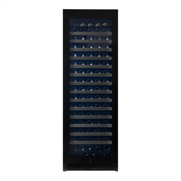 Pevino Majestic 159 bottles - 1 zone - black glass front - stainless steel trim