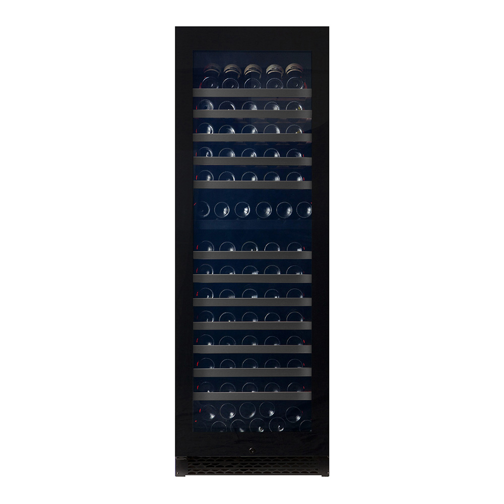 Pevino Majestic 150 bottles - 2 zones - black glass front - stainless steel trim