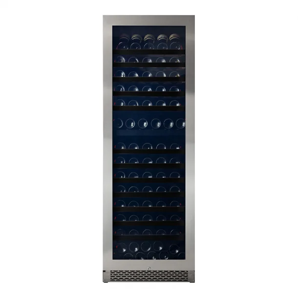 Pevino Majestic 150 bottles - 2 zones - stainless steel front - black aluminium trim