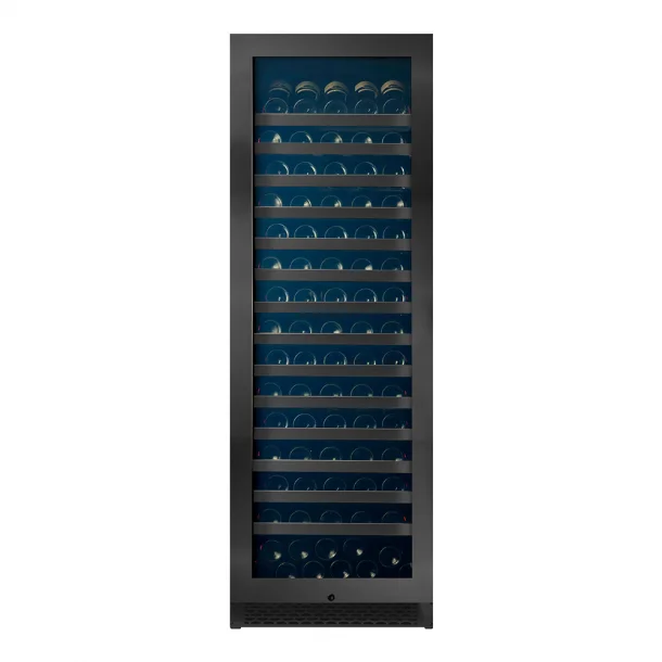 Pevino Majestic 159 bottles - 1 zone - black steel front - stainless steel trim