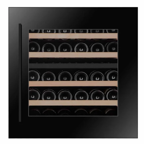 Pevino 30 bottles - 2 zones - black - integrated - wood trim


