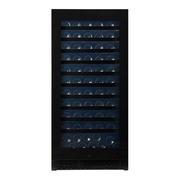 Pevino NG 113 bottles - 1 zone - black glass front - black aluminium trim