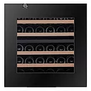 Pevino 30 bottles - push open - 2 zones - black - integrated - wood trim
