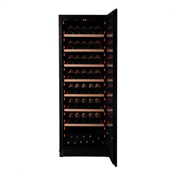 Pevino Majestic Display - 1 zone - black glass front - black aluminium trim