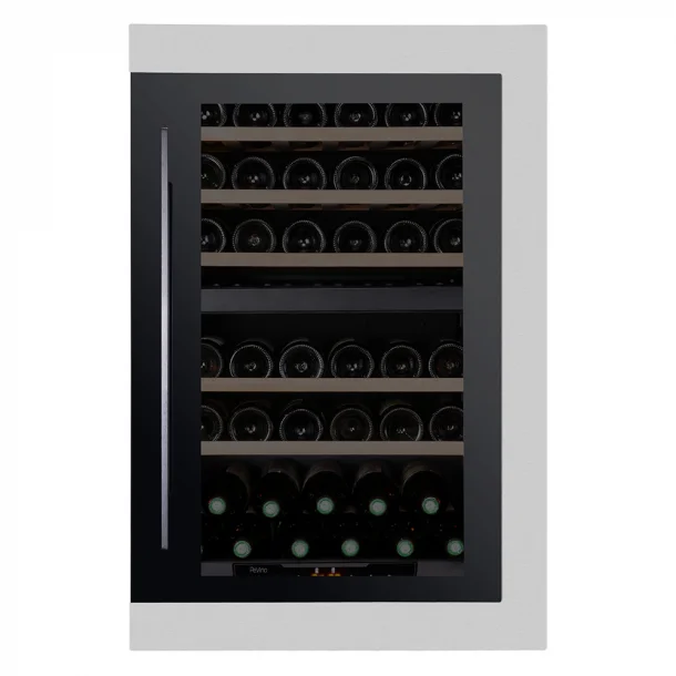 Pevino 42 bottles - dual zone - black/stainless steel front - integrated - wood trim