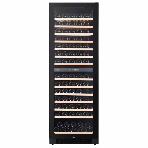 Pevino Noble 141 bottles - 2 zones - black glass front
