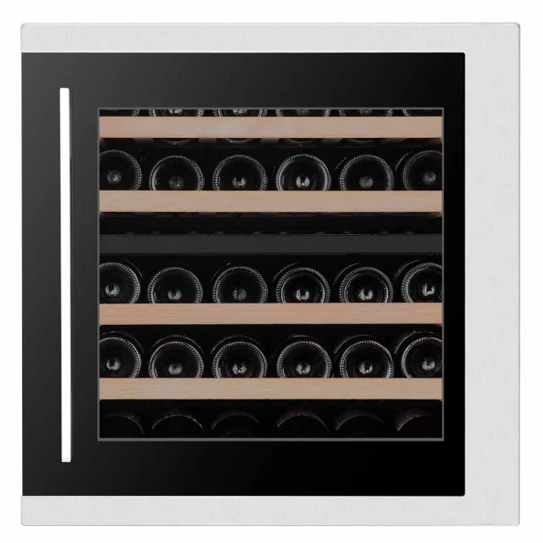 Pevino 30 bottles - 2 zones - stainless steel - integrated - wood trim
