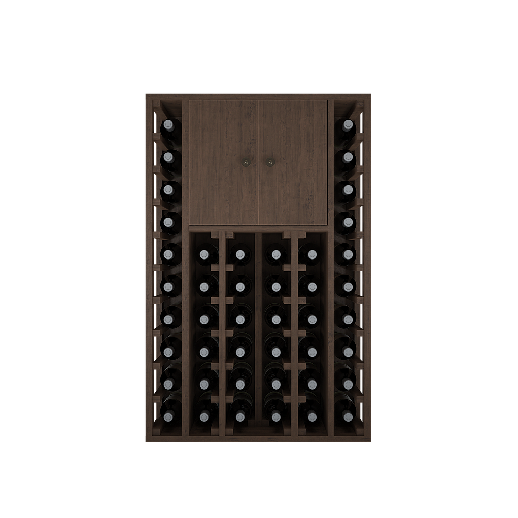 Winerex EFREN - 44 bottles + Cupboard on top - pine wood brown stained