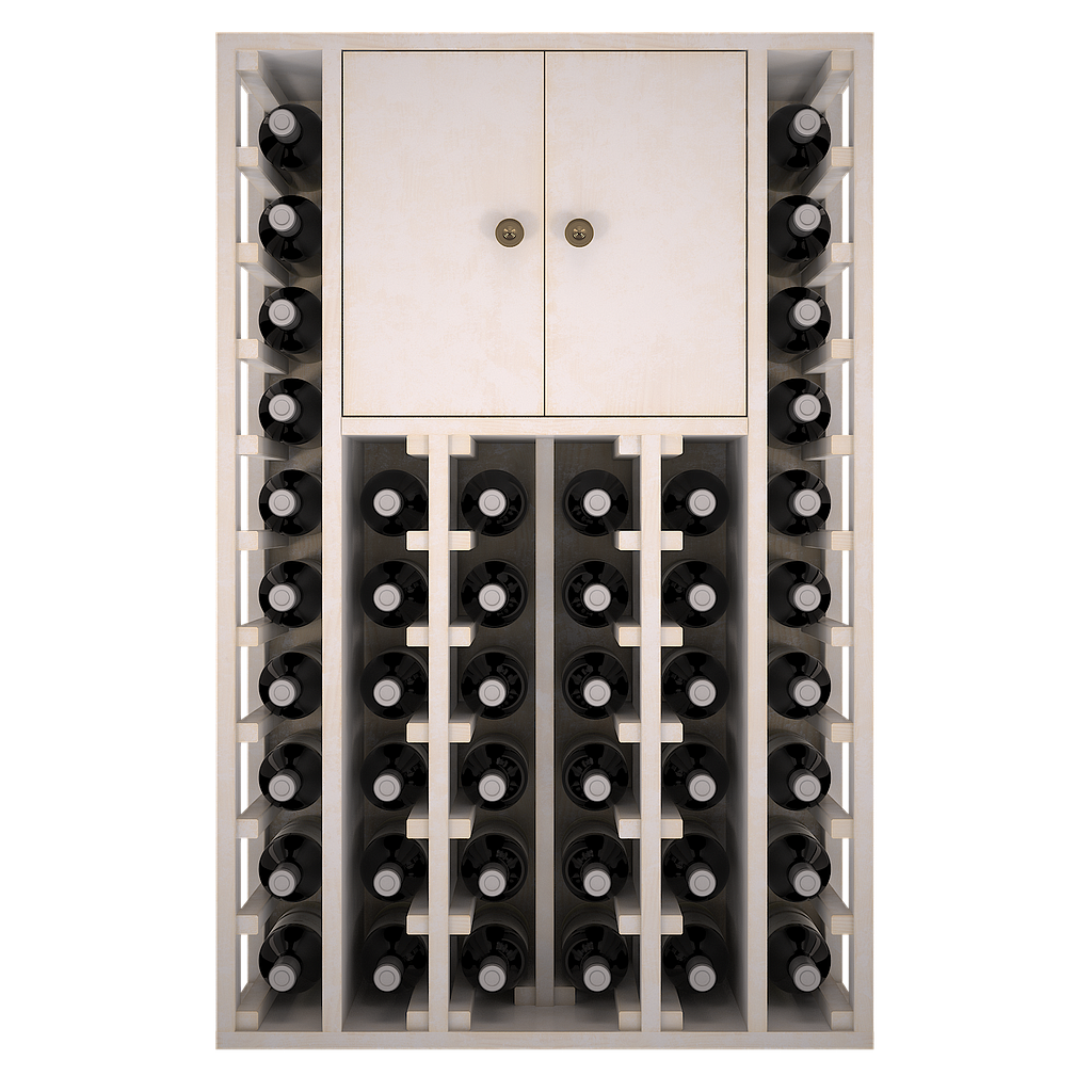Winerex EFREN - 44 bottles + Cupboard on top - pine wood white stained