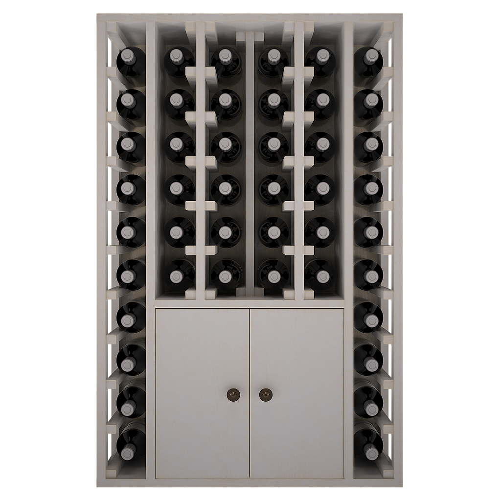 Winerex ESMA - 44 Flaschen + Schrank unten - Kiefernholz weiß gebeizt