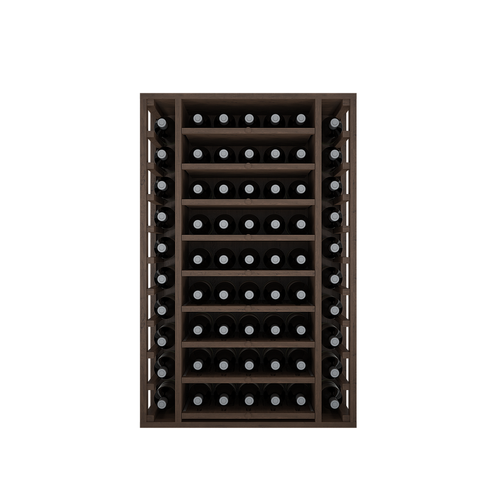 Winerex FAUSTA - 65 bottles + extendable shelves - pine wood brown stained