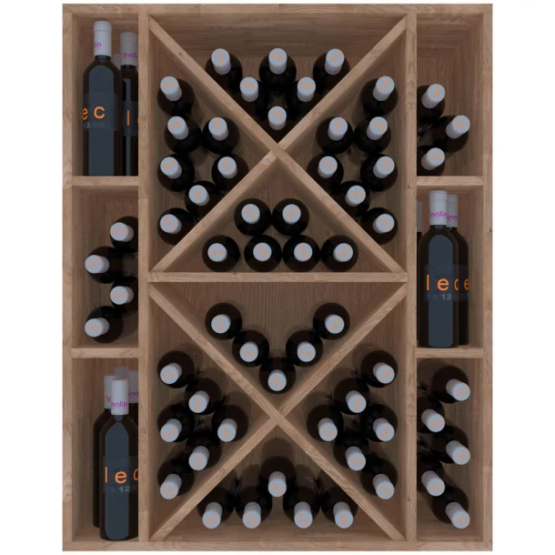 Winerex JUANA - 90 bottles - pine wood brown stained