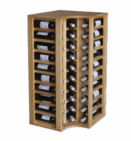 Winerex DIA - 40 bottles - corner module - pine wood brown stained