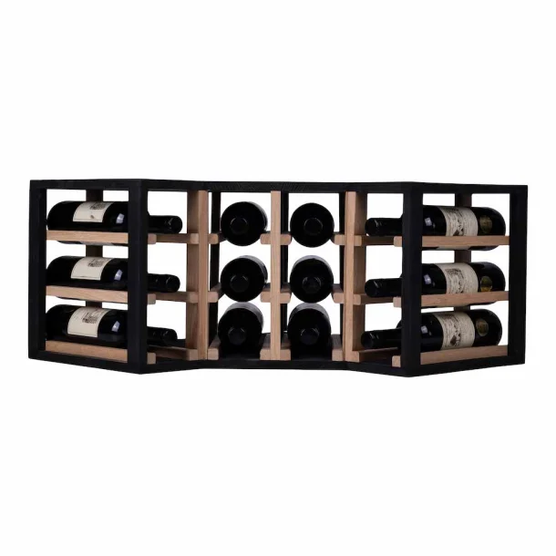 Caverack Half CORNER - 12 bottles - oak wood black stained